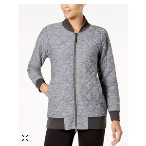 The North Face Women's Grey Quilted Mod Bomber Insulated Knit Jacket SZ XS